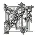 Regency window design tall narrow sash windows with multiple panels decorative molding around the window frame curtains  tattoo design idea