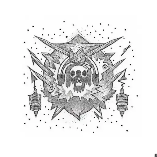 comfort kills quote in Lightning bolt tattoo design idea