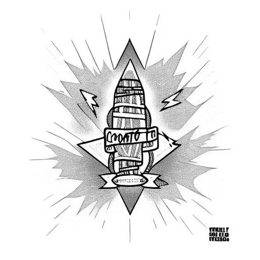 comfort kills quote in Lightning bolt tattoo design idea