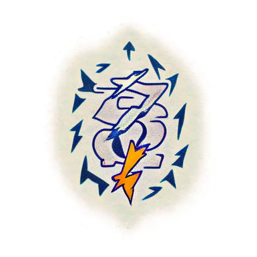 comfort kills quote in Lightning bolt tattoo design idea