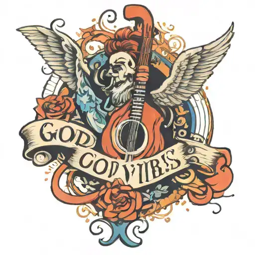 good vibes only in a music script  tattoo design idea