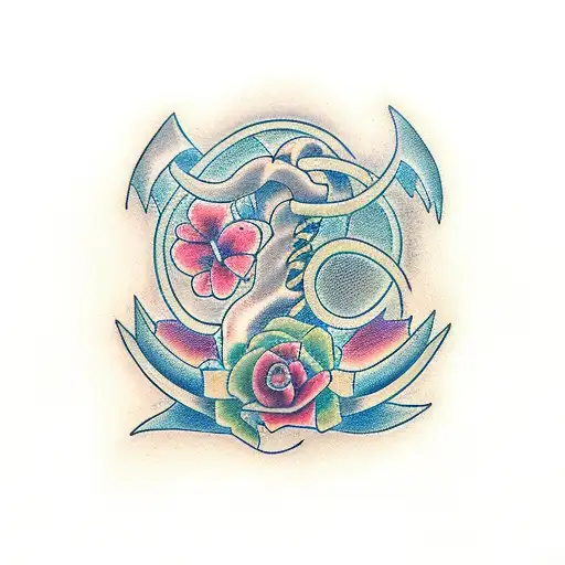 kidney and lungs and ribbons tattoo design idea