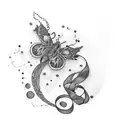 ribbon turns into kidney tattoo design idea