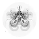 ribbon turns into kidney tattoo design idea