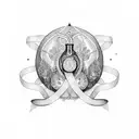 ribbon turns into kidney tattoo design idea