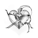 lung and heart with ribbons tattoo design idea