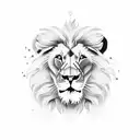 Lion with dates  tattoo design idea