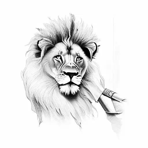 a lion that cigarettes fucked up his longs tattoo design idea