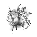 mango with plants tattoo design idea