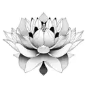 Labrador and lotus flowers tattoo design idea