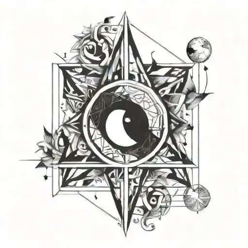 lumos and moon surrounded tattoo design idea