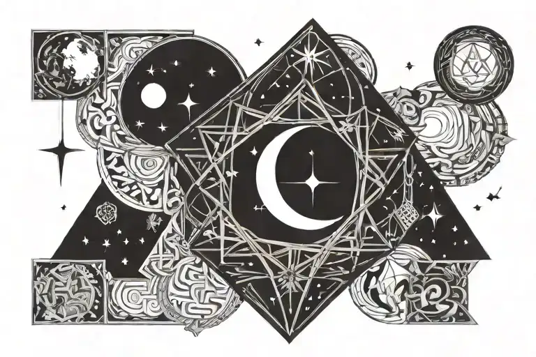 lumos and moon tattoo design idea
