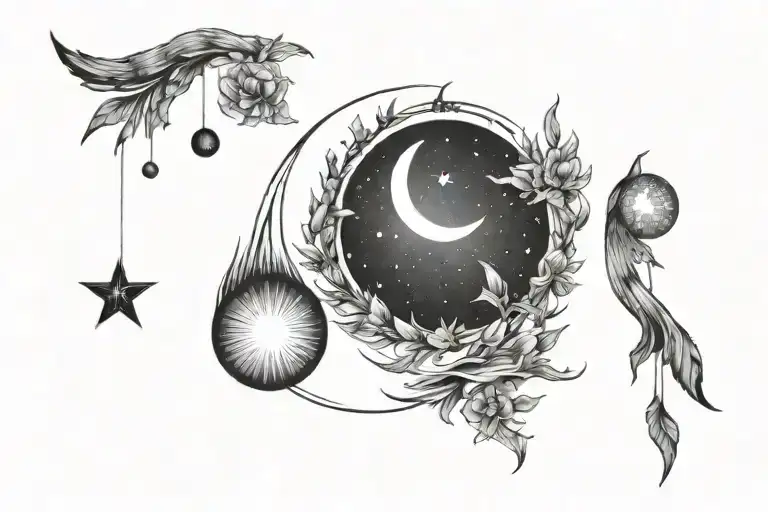 lumos and moon tattoo design idea