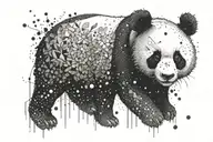 panda and cool random design tattoo design idea