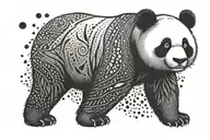 panda and cool random design tattoo design idea