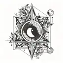 lumos and moon surrounded tattoo design idea