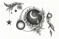 lumos and moon tattoo design idea