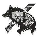 aztec wolf tattoo design idea