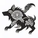 aztec wolf tattoo design idea