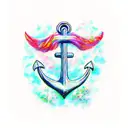mermaid tail and an anchor tattoo design idea