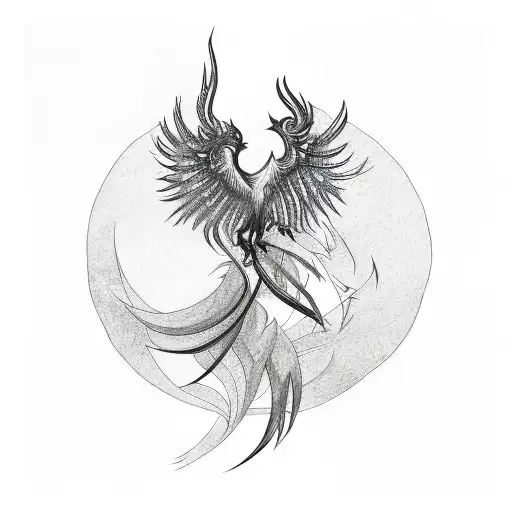 Abstract phoenix tattoo design idea