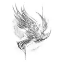 Abstract phoenix tattoo design idea