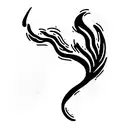 Brushstroke abstract phoenix  tattoo design idea