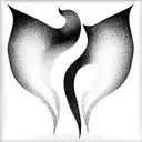 Brushstroke abstract phoenix  tattoo design idea