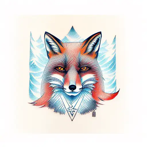 fox with katana  tattoo design idea