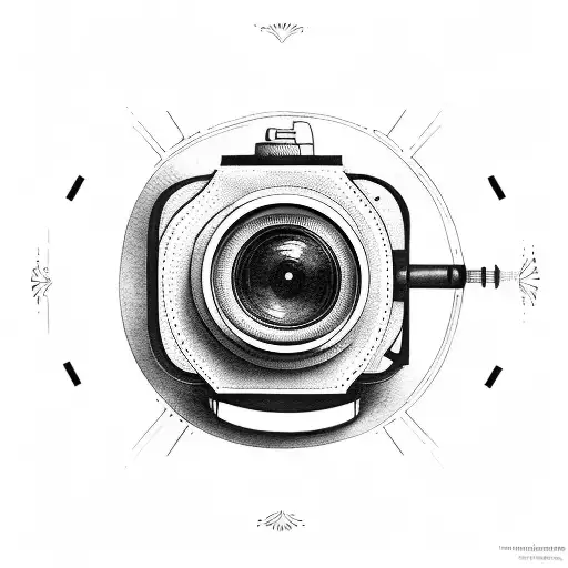 camera and dj mix  tattoo design idea