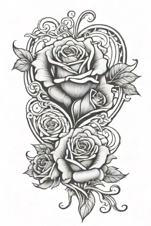 rosas nombre de mi mum dad heart intertwined within sara tattoo design idea