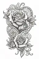rosas nombre de mi mum dad heart intertwined within sara tattoo design idea