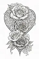 rosas nombre de mi mum dad heart intertwined within sara tattoo design idea