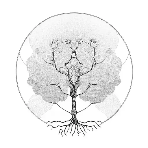 tree of life, half organic, half circuitboard tattoo design idea