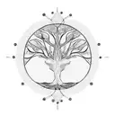 tree of life, half organic, half circuitboard tattoo design idea