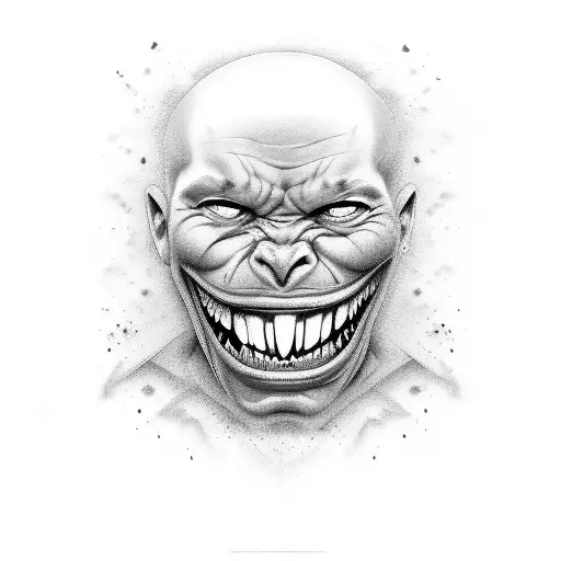 happy face angry face sad face horror tattoo design idea