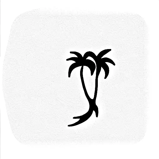 Palm tree and Waves tattoo design idea