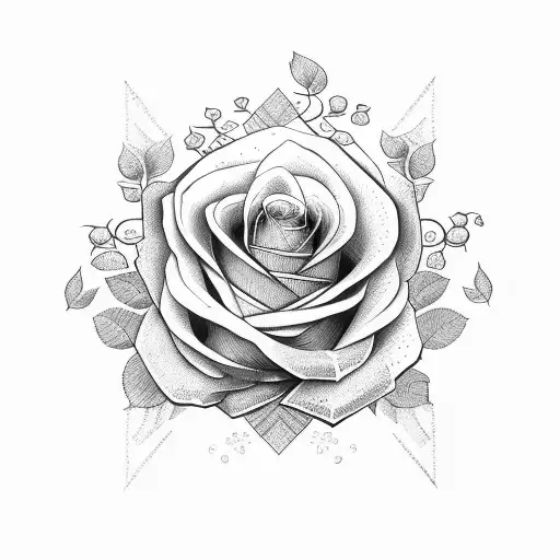 roses and money tattoo design idea
