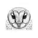 barn owl tattoo design idea