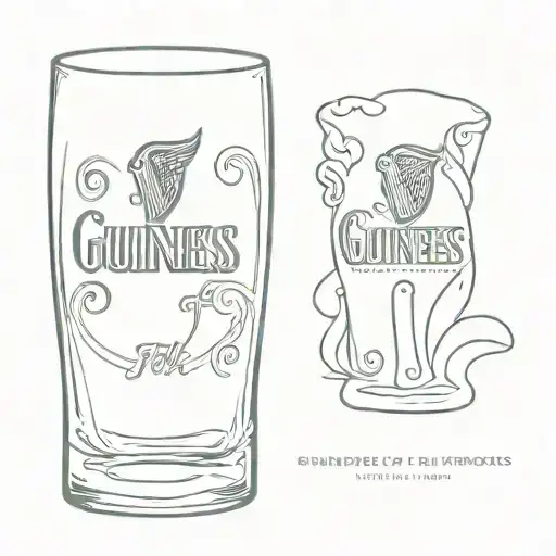 Guinness pint glass full tattoo design idea