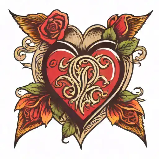 alas con un corazon tattoo design idea