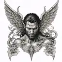 lucifer crying tattoo design idea