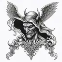 lucifer crying tattoo design idea