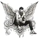lucifer crying tattoo design idea