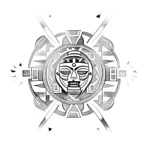 something between Mayan tattoos, Native American ones, with Slavic symbols tattoo design idea