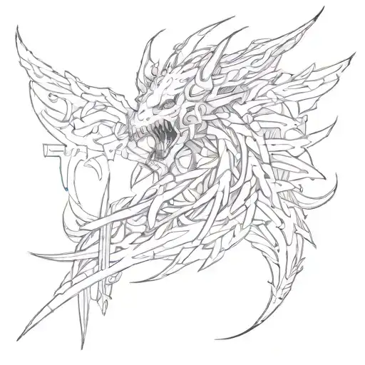 neo tribal tokito muichiro tattoo design idea