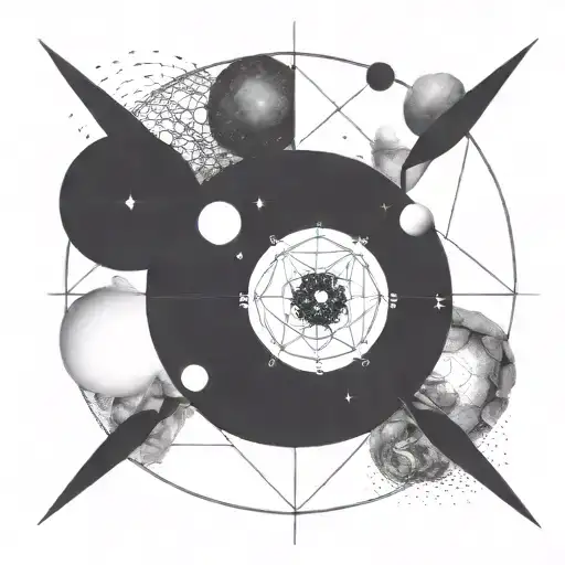 astrophysics, Dali, da Vinci, molecular structure, universe, biology, black hole tattoo design idea