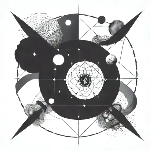 astrophysics, Dali, da Vinci, molecular structure, universe, biology, black hole tattoo design idea