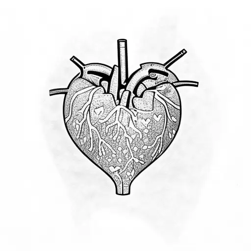 realistic heart vertical tattoo tattoo design idea