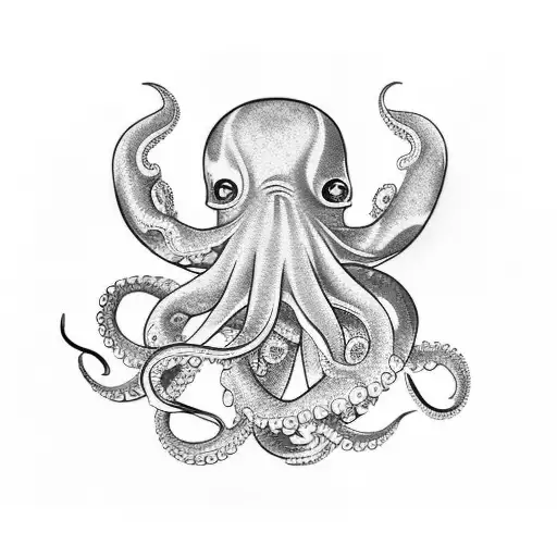 A tattoo for my arm of an octopus with the colours blue red and white cartoon style tattoo design idea